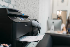 Copier with contract, equipment in business office